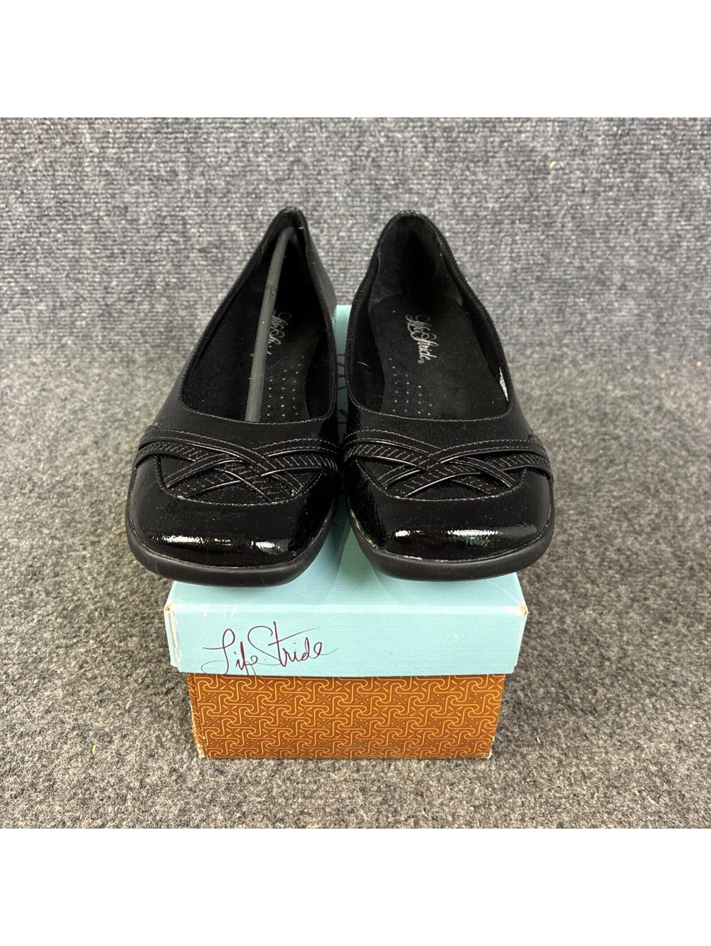 LifeStride Women 9 1/2 M Dextro Black Farah Flat Slip-On Loafer Shoes NIB
